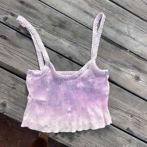 Zara pink and purple tie dye crop tank top